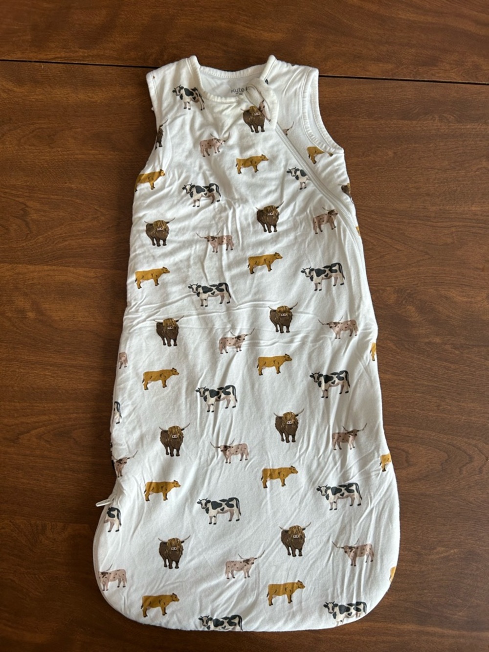 Kyte White Kids Pajama Sleep Sack with Farm Animal Print 1.0 TOG